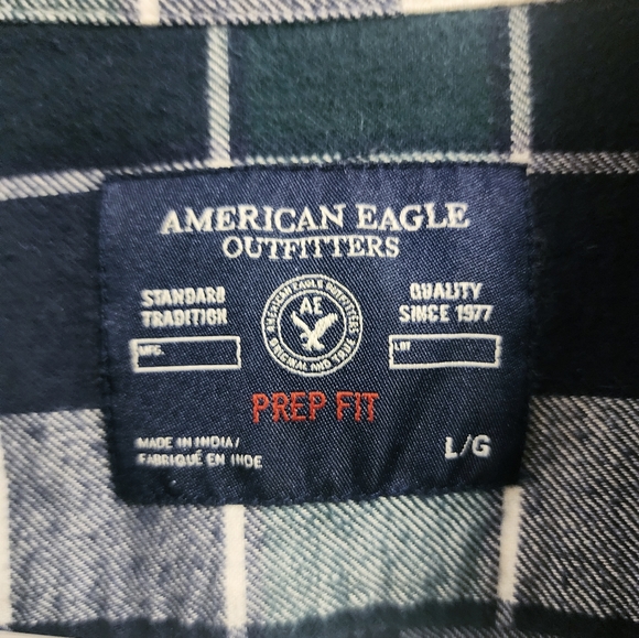 American eagle men’s plaid flannel button up shirt size small - Picture 6 of 9